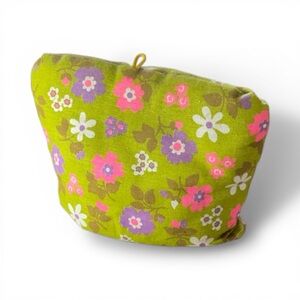 Vintage Tea Cozy Teapot Warmer 70s Floral Green Pink Purple